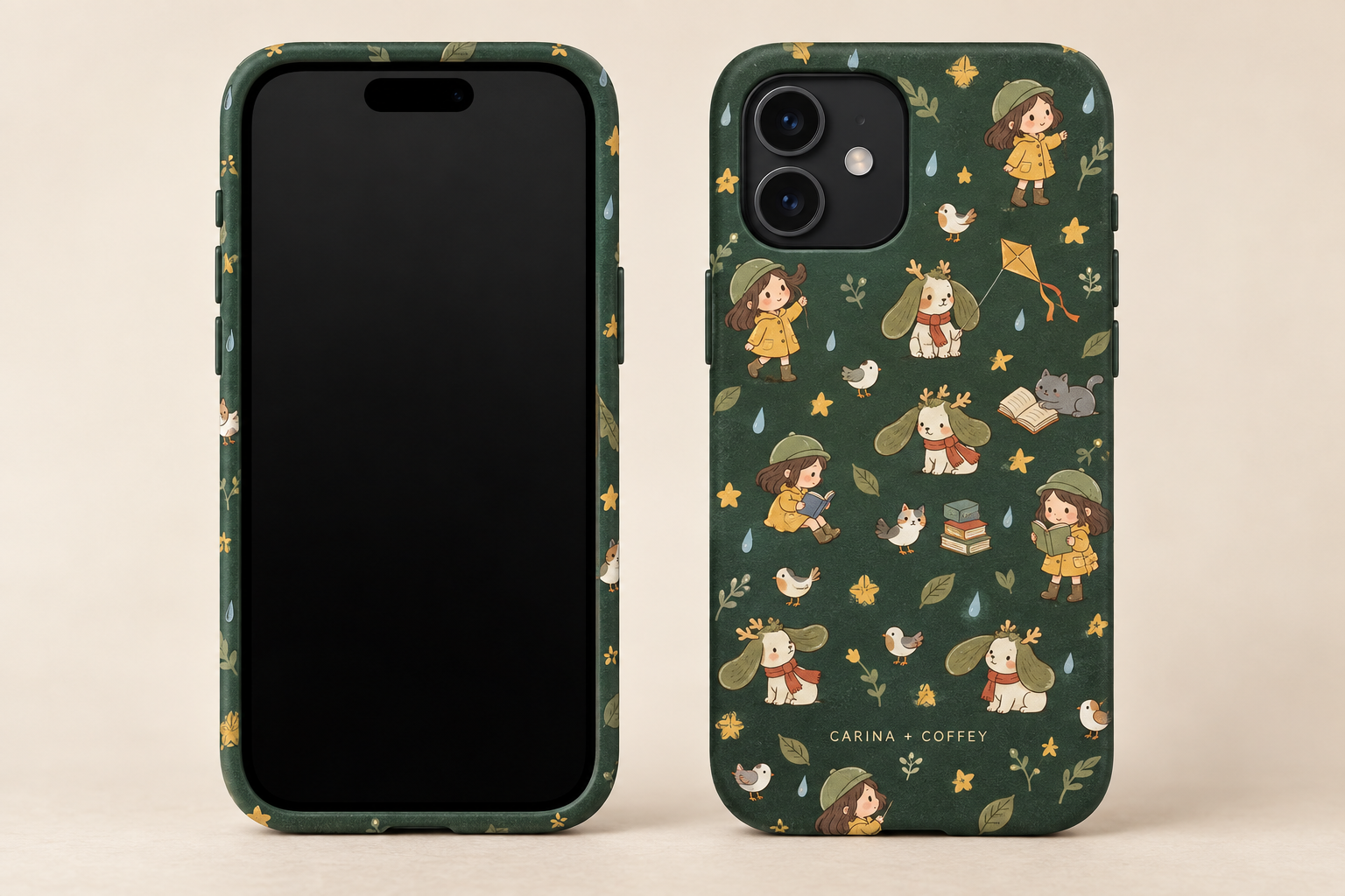 Carina and Coffey story pattern phone case